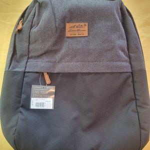 Eddie Bauer "Ashford" daypack/backpack in classy gray herringbone.NWT in package